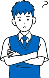 考える男子学生のイラスト